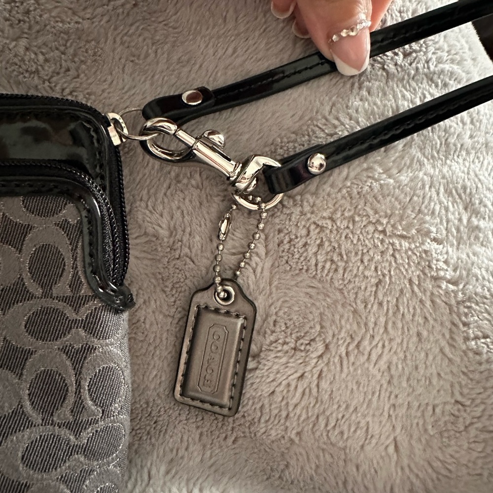 Coach Gray and Black Wristlet - Picture 3 of 7